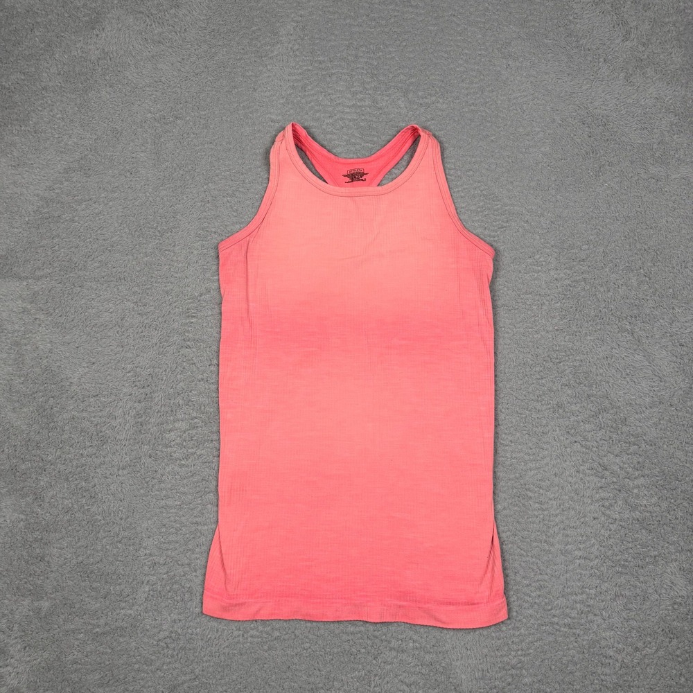 Athleta Renew Racerback Tank Top Pink Coral Heathered Ribbed Seamless Small S